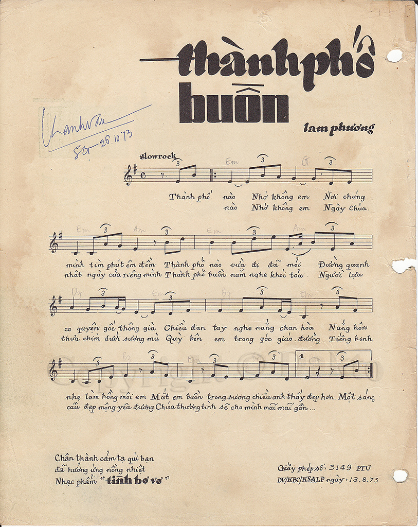 Thành phố buồn - Lam Phương